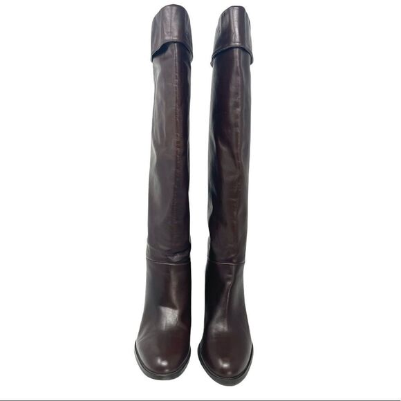 NEW FED Tall Brown Leather Heeled Boots Size 37 - Picture 4 of 10